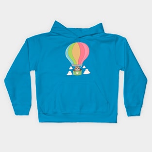 Cute Hot Air Ballon Sloth T-Shirt Kids Hoodie